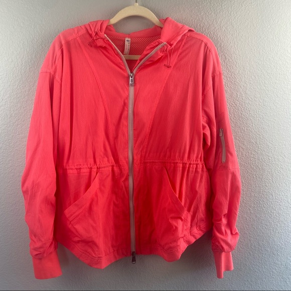 NWT Free People Jacket Run Wild Hooded Jacket Pink Size XS Full Zip Athleisure - Picture 4 of 9